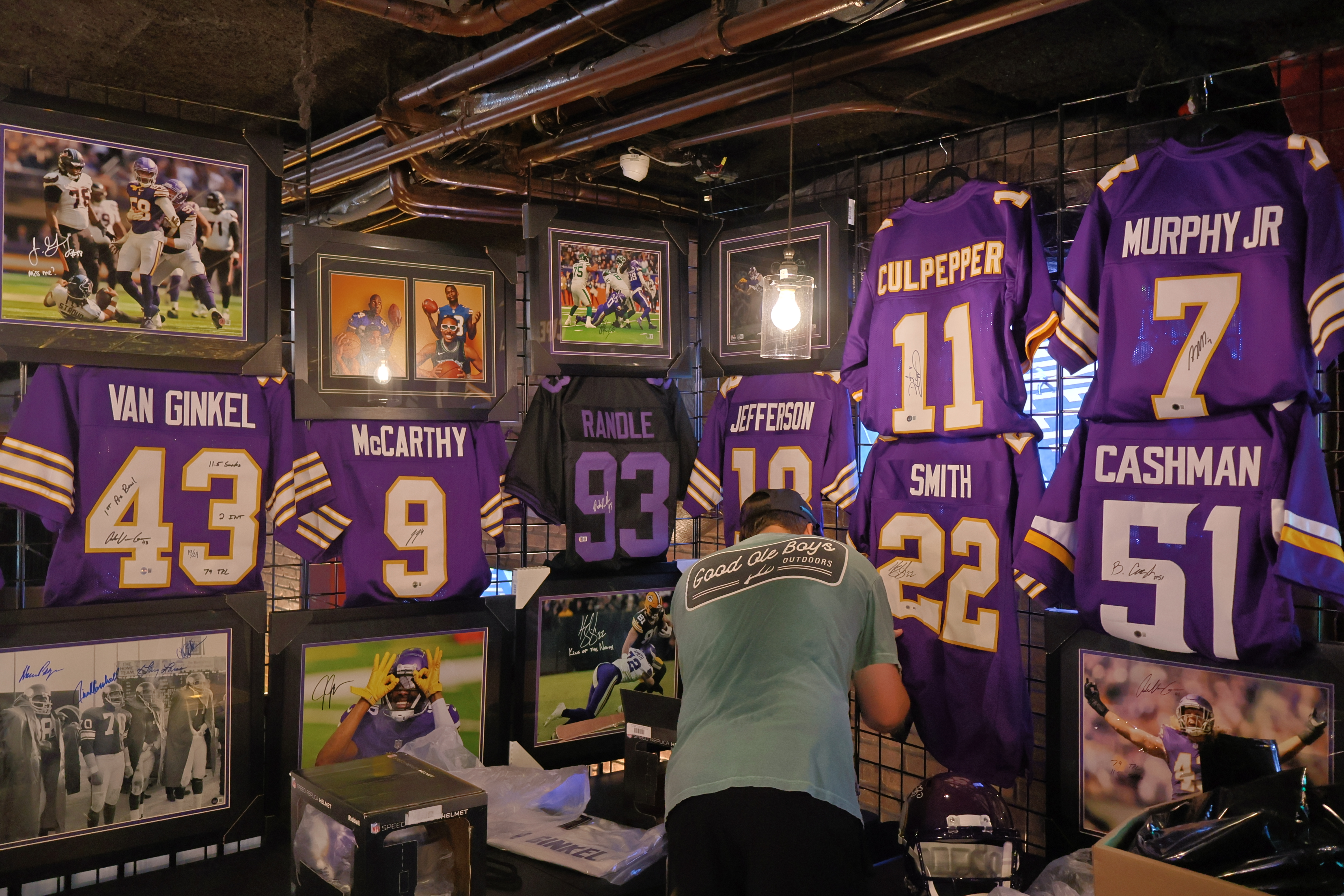 Signed Vikings jerseys and memorabilia